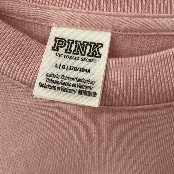 Pink - Light pink crop top sweatshirt Size Large - Picture 3 of 4